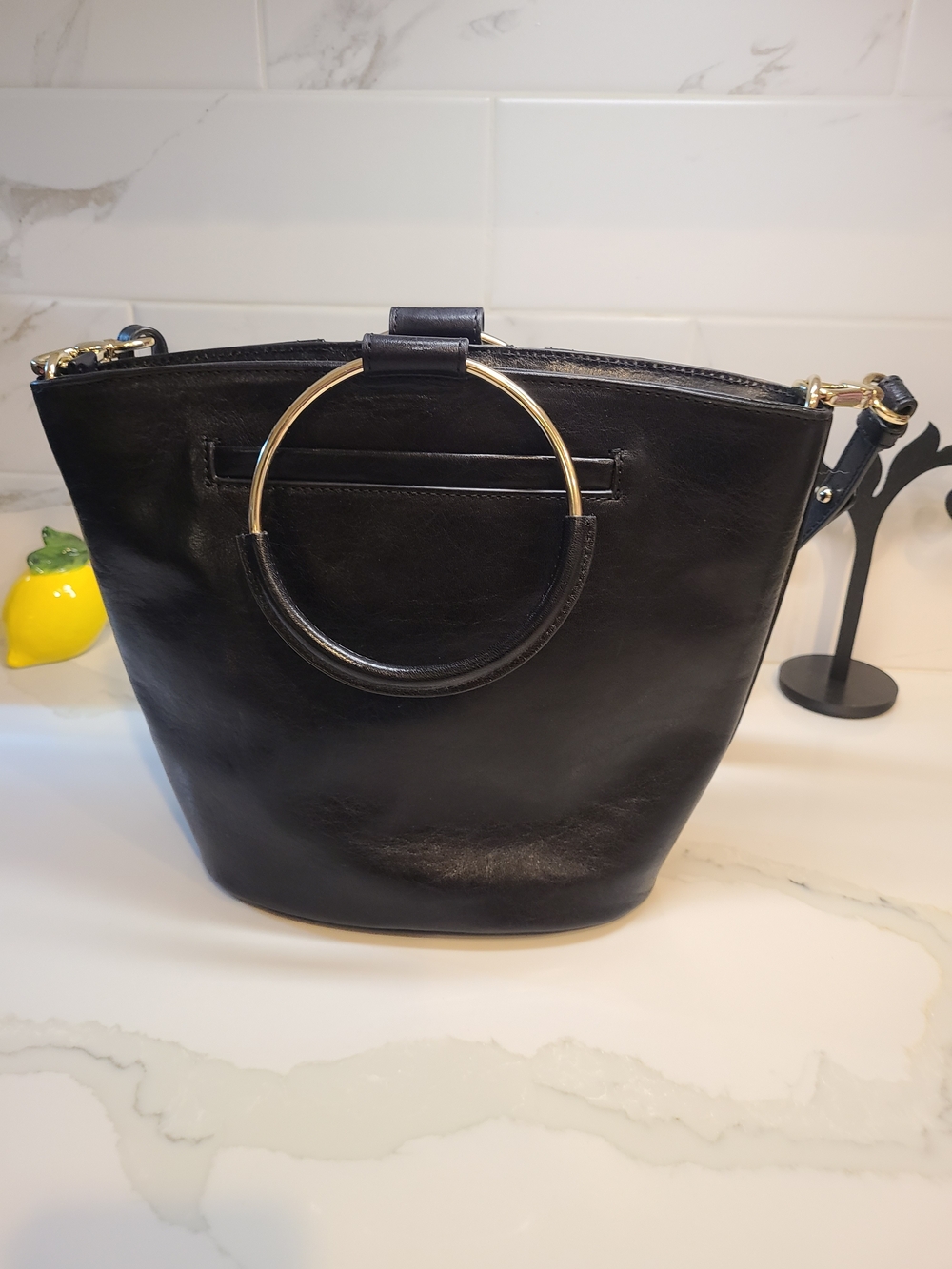 Brahmin Bowie Mod Black Topsail Ring-Handle Satchel Shoulder Bag Pristine - Picture 9 of 12